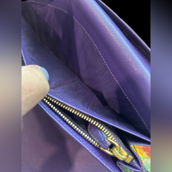 Prada Purple Long Wallet With COA - Picture 10 of 16